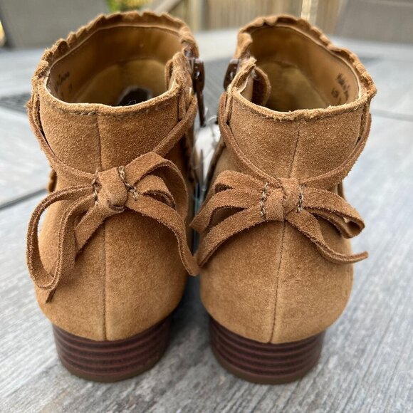 Jack Rogers NEW Women's Charlotte Suede Waterproof Ankle Bootie Tan Size 6.5 - Picture 2 of 7